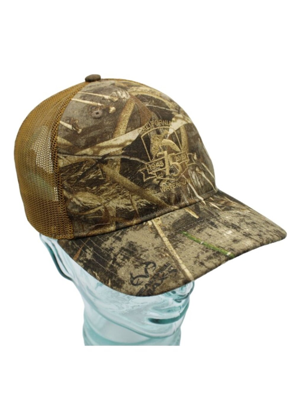 California Water Fowl Association 75yr 1945 2020 Camouflage Snapback Trucker Hat - Picture 3 of 10